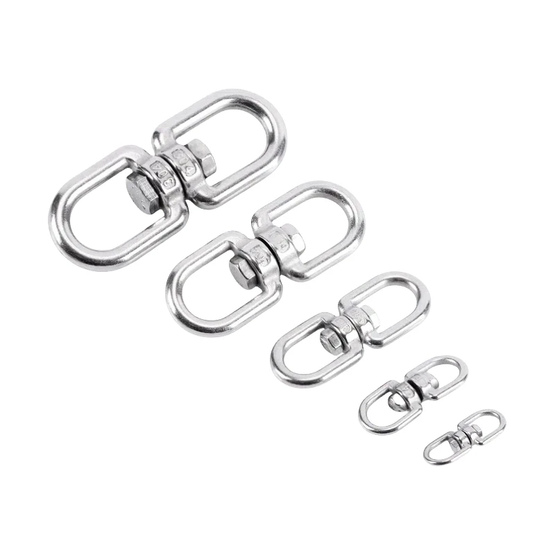 M4 M5 M6 M8 M10 Rotating Universal Ring 8 Shape Unloading Shackle Wire Rope Lock Chain Connecting Buckle 304 Stainless Steel