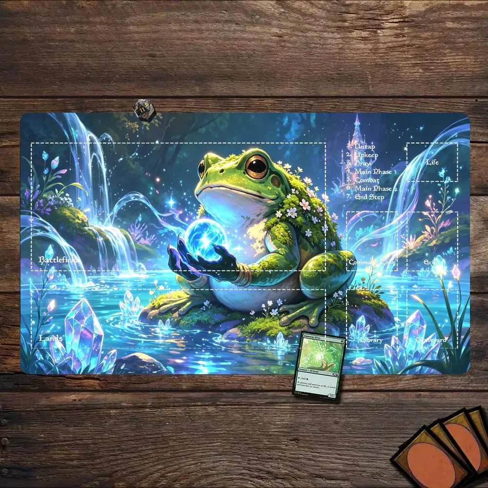 Enchanted Frog Large Mouse Pad Play Mat 24x14Inch Non‑Slip Rubber Office Desk Mat Stitched Edge Game Keyboard Mousepad Mouse Mat
