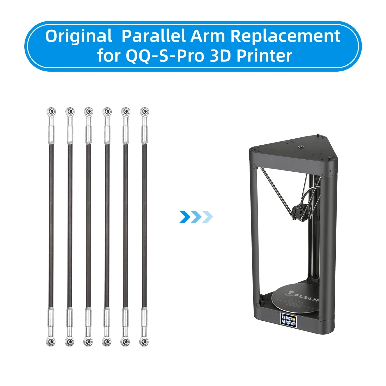 

FLSUN QQ-S PRO 3D Printer Balance Push Rod QQS Parallel Arm Part Fiber Carbon Replacement Lightweight Updated