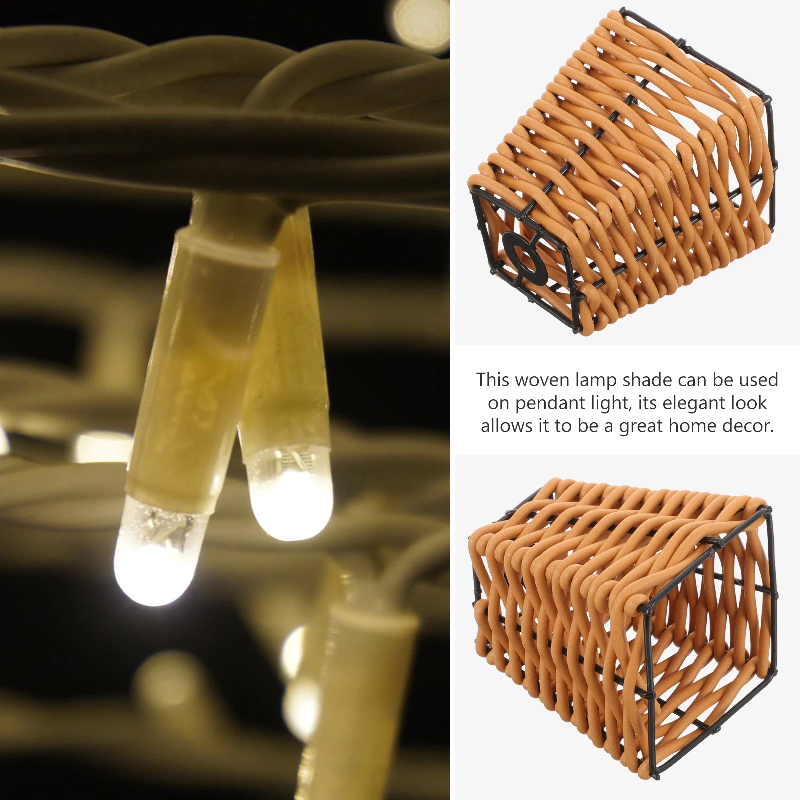 

Exquisite Woven Lamp Cover Decorative Dustproof Rattan Lampshade Replacement For Ceiling Stair Corridor Lounge Restaurant Cafe