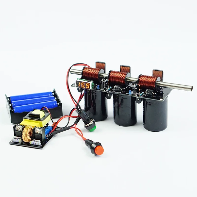 High voltage integrated electromagnetic gun, simple multi-stage DIY coil gun kit, physics teaching model