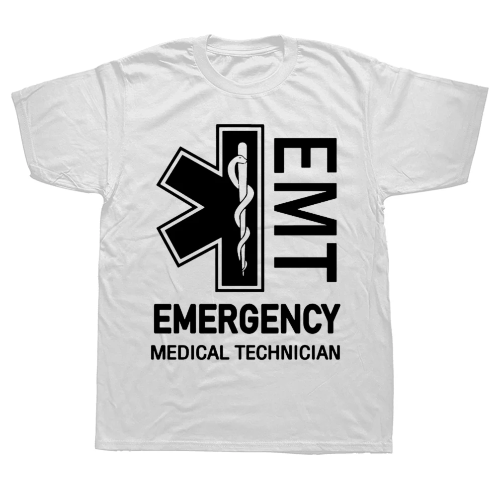 Emt Emergency Medical Technician Printed T Shirt Service Ems Paramedic Cpr First Rescue Graphic T-Shirt Streetwear Casual Tees