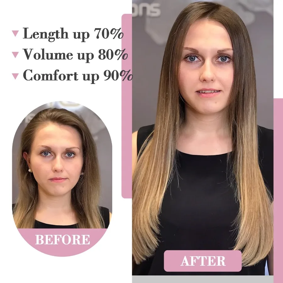 وصلات شعر قطعة واحدة على شكل US مع 5 مشابك للنساء 18 بوصة Balayage شقراء اصطناعية طويلة مستقيمة قطع شعر كاملة الرأس C #6