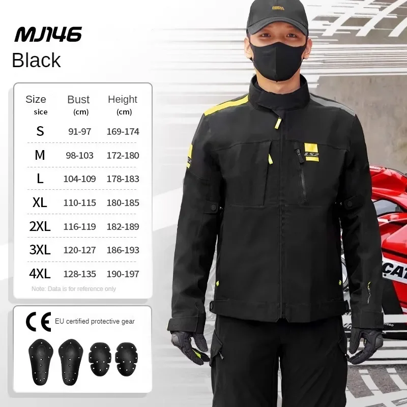 LS2 Motorcycle Jacket CE Defense Anti-fall Wear-resistant Motorcycle Removable Inner Liner Protective Men Racing Cycling Clothes