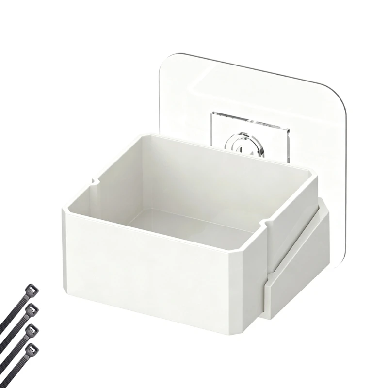 L9BE Enclosure Side Bowl for Food and Water Service Use, Plastic Cup Dish With Clear Back Board and Wall Mount Plate
