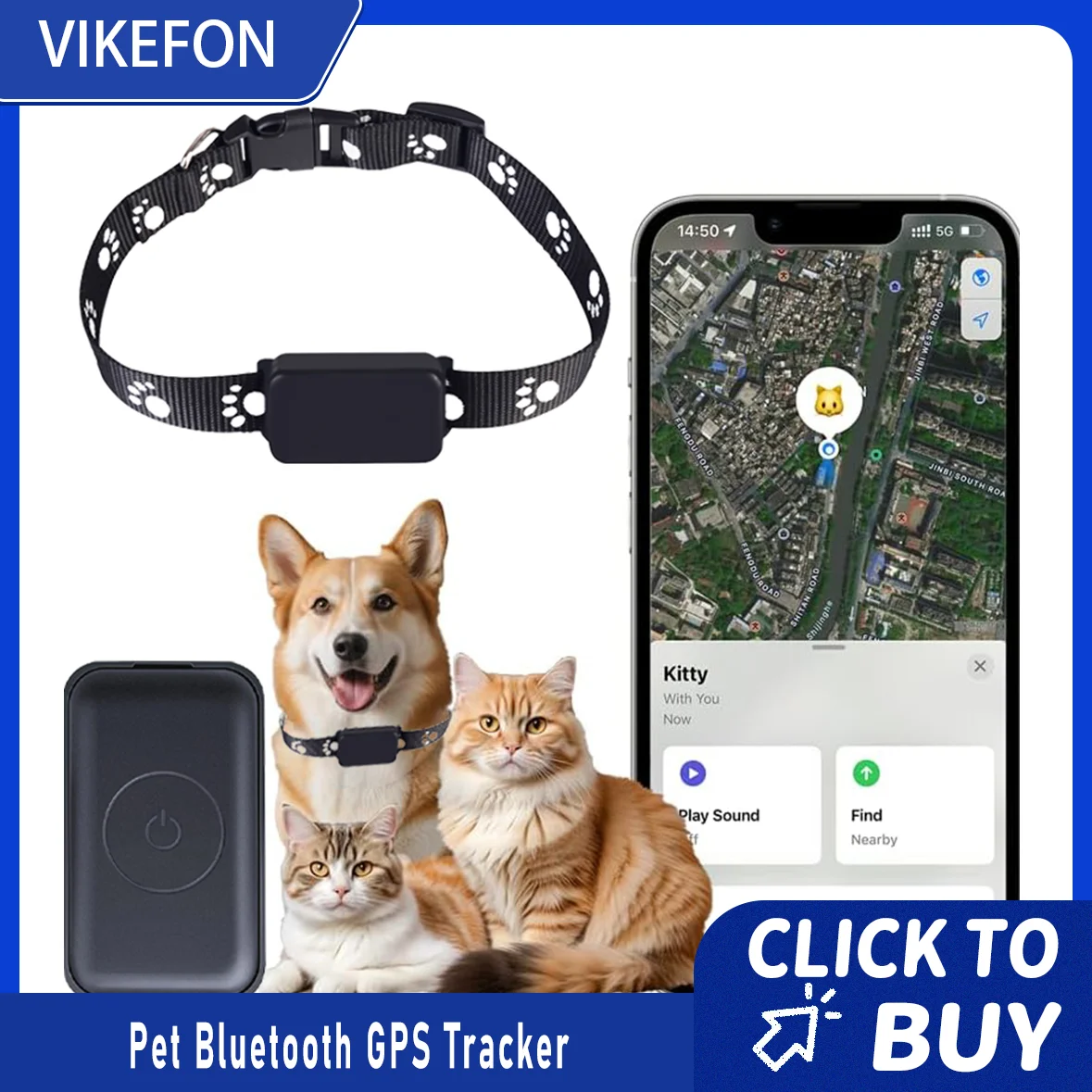 

Bluetooth GPS-трекер для домашних животных, мини-отслеживание движения, ошейники, анти-потерянный трекер для кошек и щенков, дистанционный глобальный локатор
