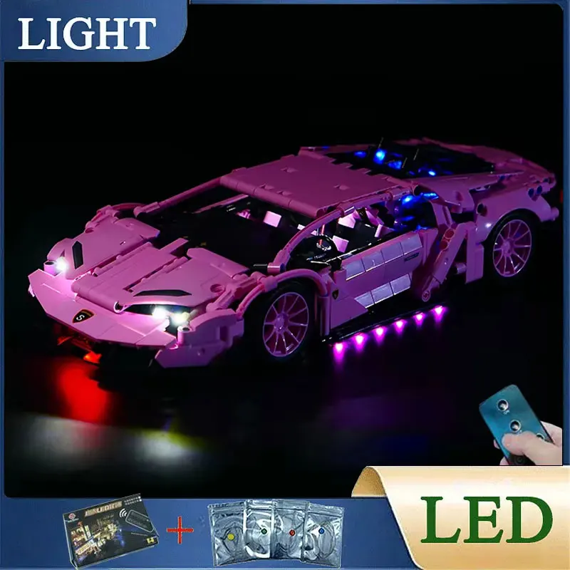 RC DIY LED-Licht-Kit für Lego 8609 technischen Sportwagen Baustein-Set (nur LED-Licht, ohne Blöcke Modell)