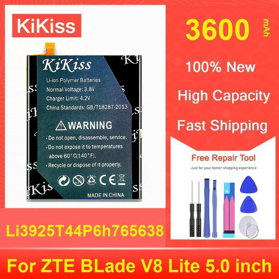 

Аккумулятор Kikiss 3600 мАч Li3925t44p6h765638 для ZTE Blade V8 Lite 5,0 дюймов
