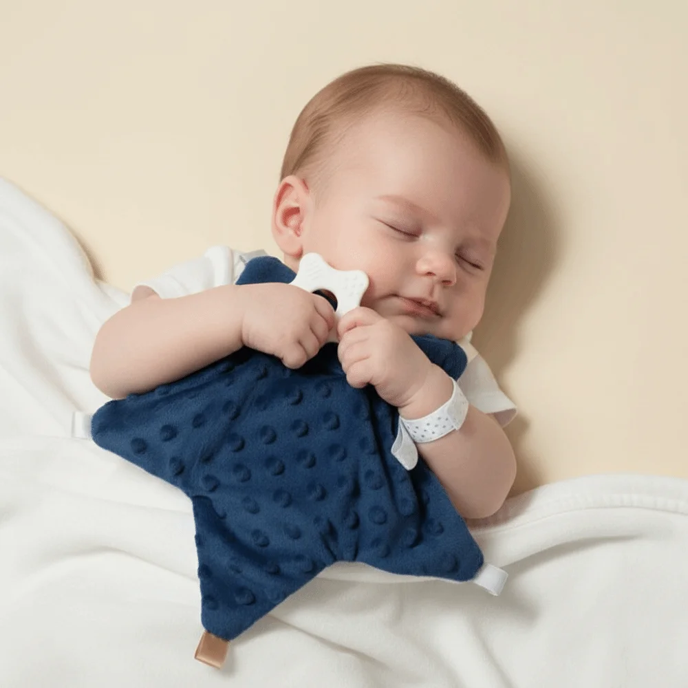 

Lovely Soft Appease Towel Star Shape Sleeping Nursing Teether Sleeping Nursing Blanket