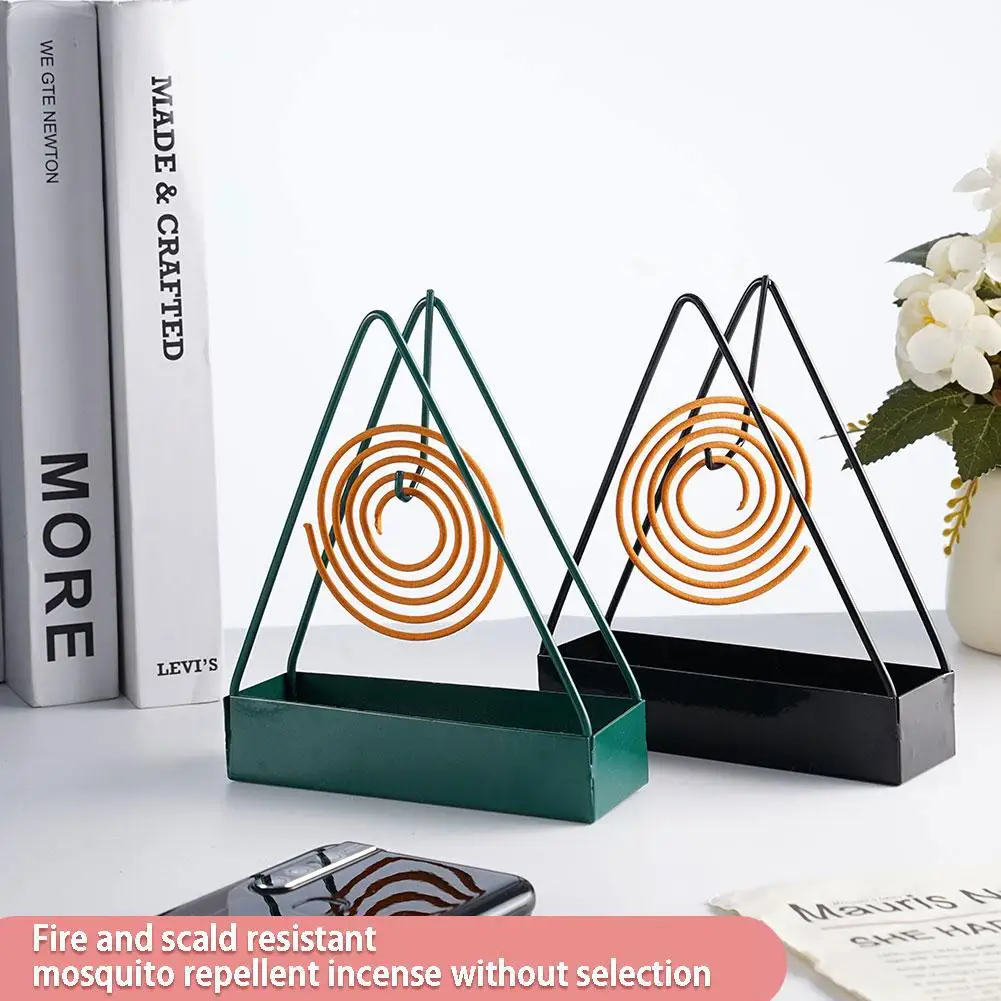 Creative Mosquito Coil Holder With Tray Triangular Rack Shape Anti-scald Incense Coil Repellent Holder Mosquito Mosquito H7F6