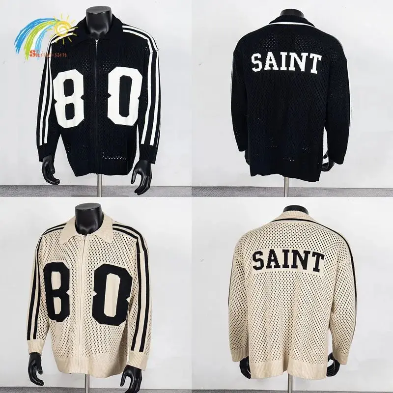 

Classic Logo Jacquard Hollow Knitted Sweater V-Ne f Sve for Men And Women Suitable for Middle-Aged And ly People