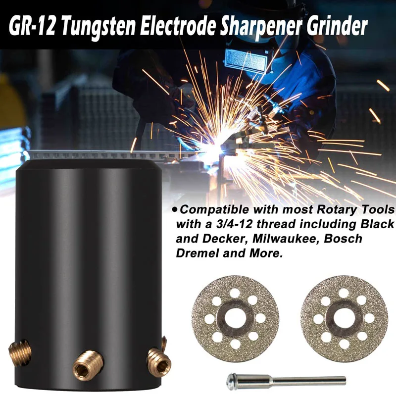 NONY GR-12 Tungsten Grinder TIG Welding Tool with Cut-Off Slot Multi-Angles & Offsets-Angle at 10,15, and 20 Degree Angles