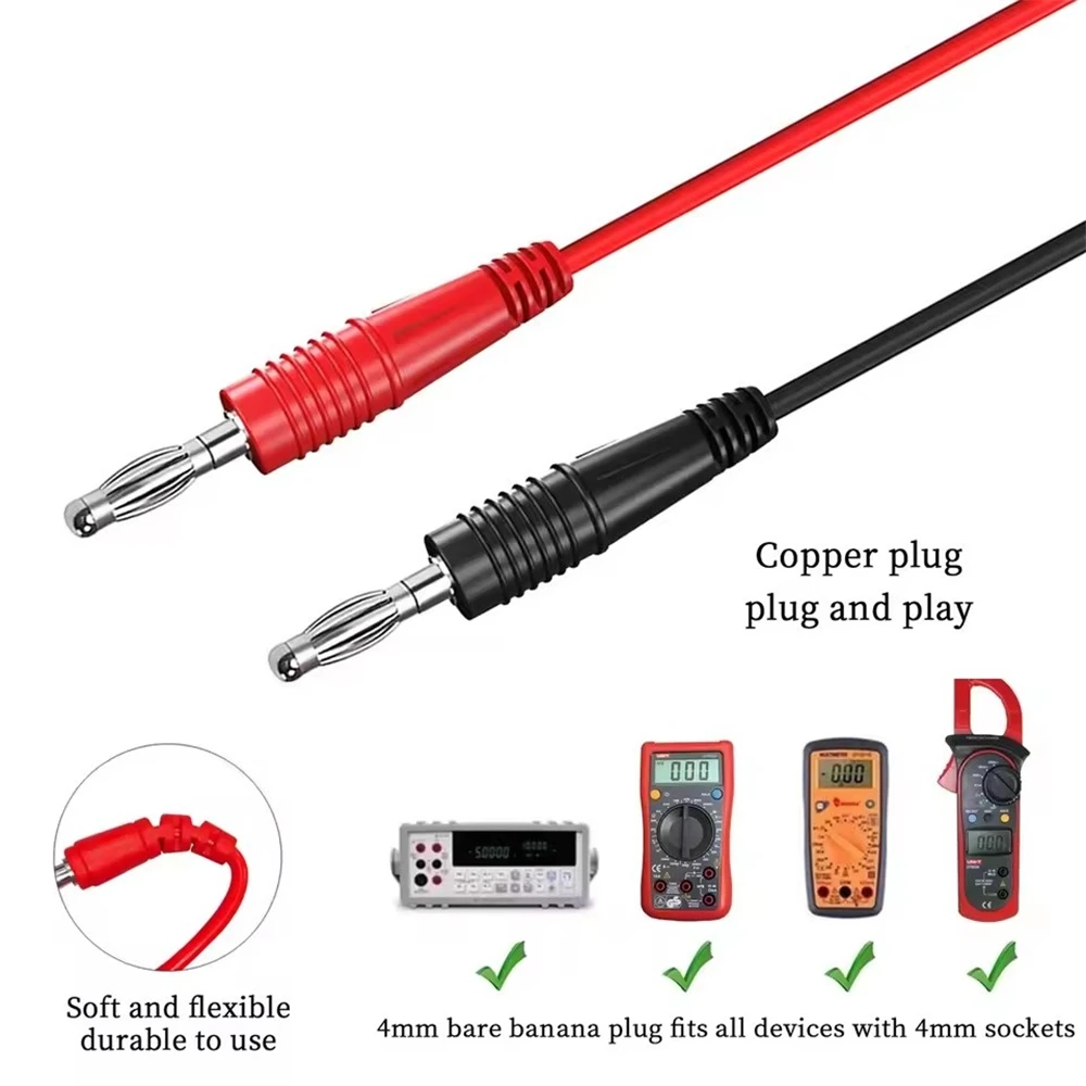 Multimeter-Prüfkabel-Set Digitale Elektrische Prüfspitzen mit Krokodilklemmen Testpinzetten Drahtdurchdringende Rückspitzen – Detail 7