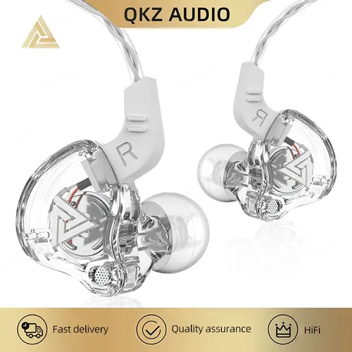 QKZ AK6 auriculares intrauditivos 6 unidad de controlador dinámico auriculares con micrófono estéreo deportes HiFi Subwoofer auriculares Monitor auriculares para iPhone