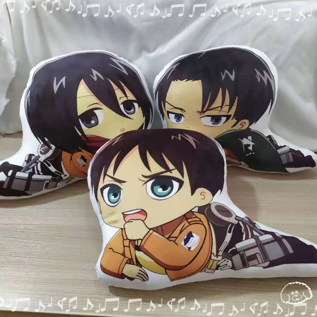 Animation Derivatives Exquisite Eren Jaeger Mikasa Ackerman Armin Arlert Plush Mini Printed Pillow Pendant Back To School Anime