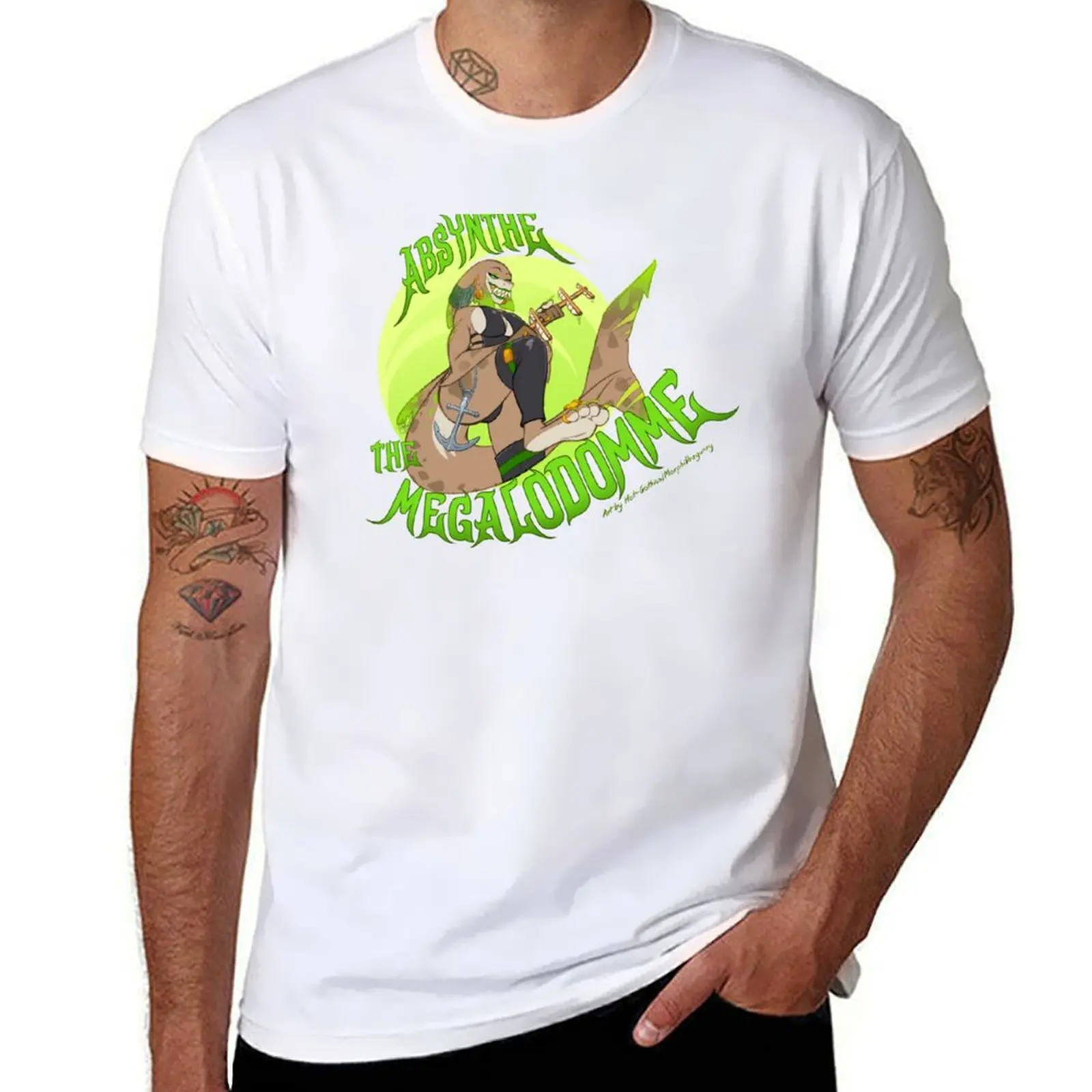 

Absynthe the Megalodomme - Circle bg T-Shirt man t shirts high quality luxury brand man t shirt graphic T-Shirt