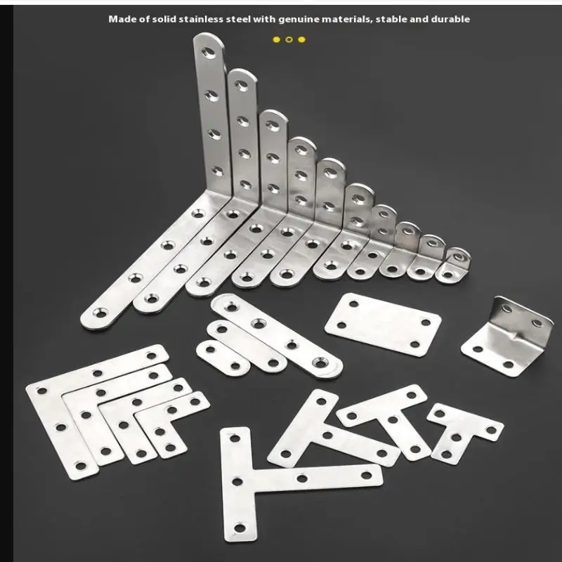 10/5/2PCS Thickened Stainless Steel Corner Code Wooden Board Splicing Layer Plate Connector L-Shaped 90 Degree Right Angle Brack