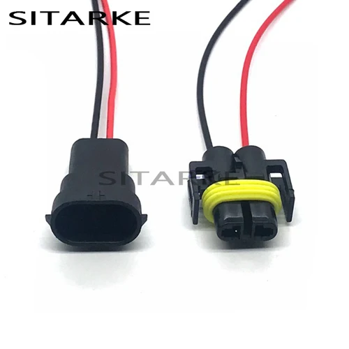 Imagen 1 del producto 1 juego de 2 pines 12124819   Adaptador H8 H11, arnés de cableado, conector automático para coche con Cable de 15CM para bombilla de luz antiniebla de faro LED HID