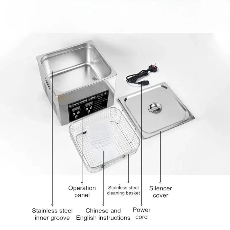 L Digital Cleaner, 0. gal. Ultrasonic Cleaning hine with De & Gentle Mod, 0W Profsional Clea