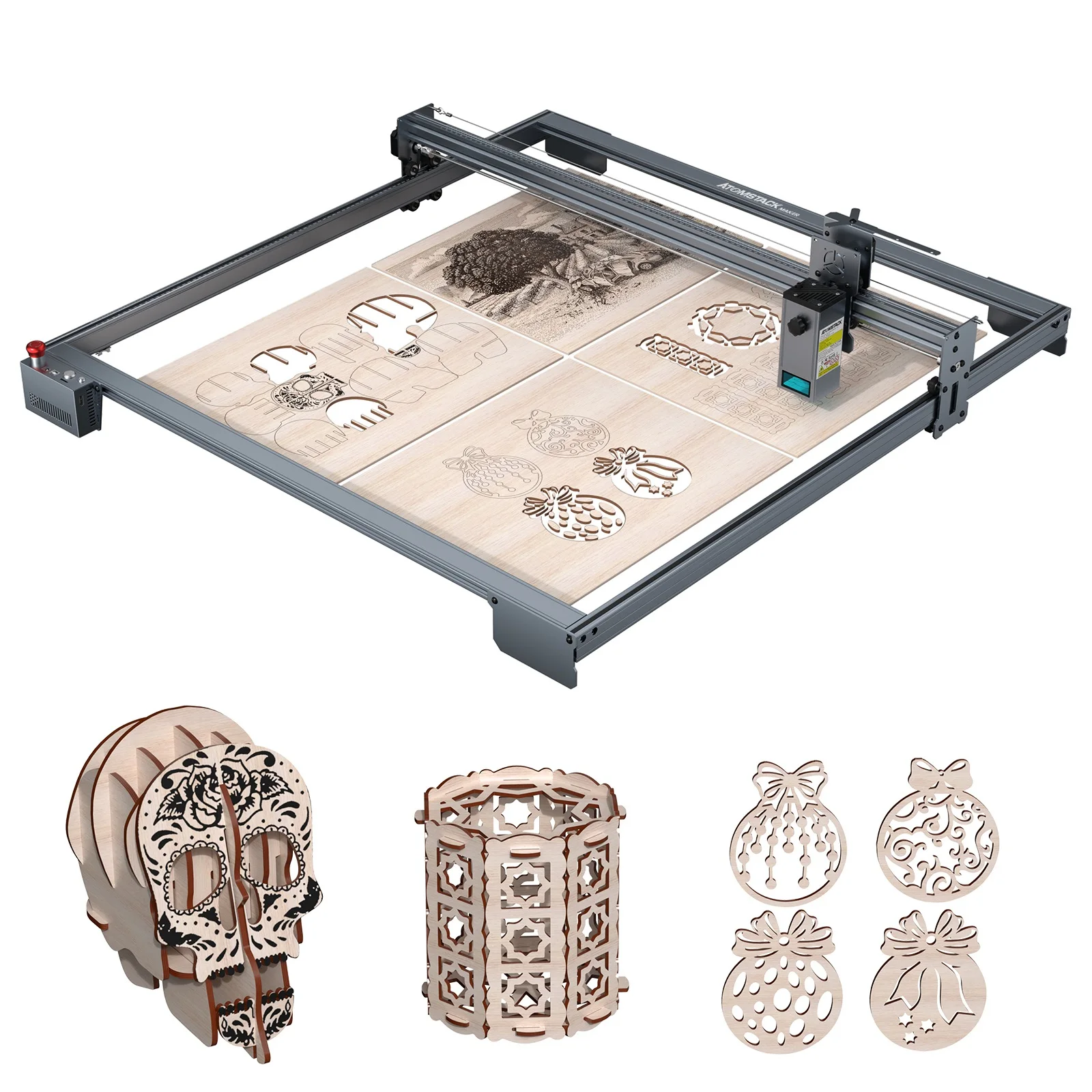 Atomstack E85 Metal Shaft Working Area Expansion Kit 850*800mm Enlargement Frame With M100 20W Power Engraving Module Laser Head