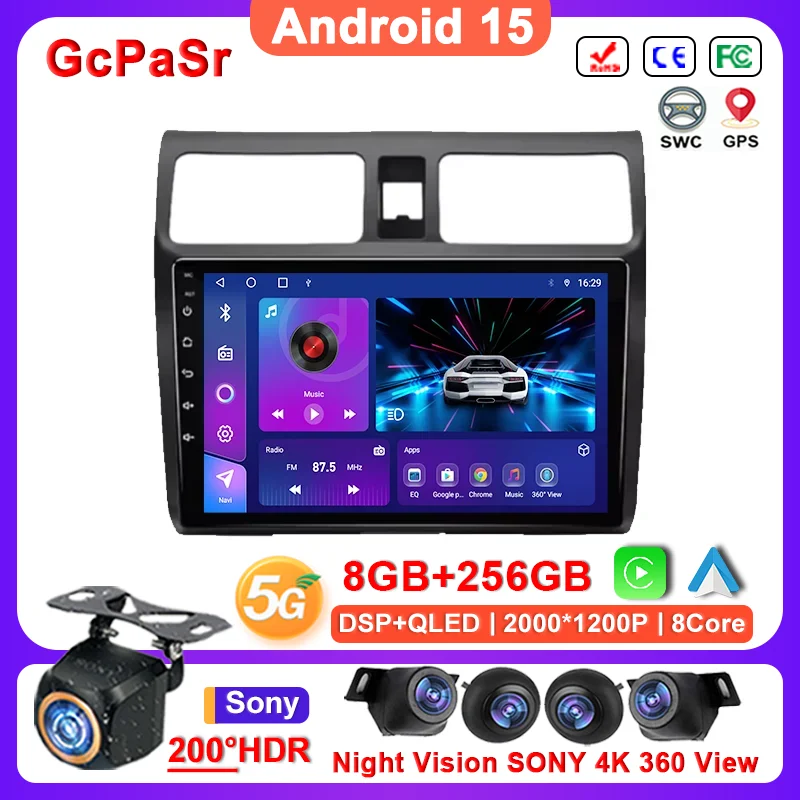 

Android 15 Car player Auto Car 9 inch Radio For Suzuki Swift 2003 - 2010 GPS Navigation Auto Radio Dash Cam 5G wifi QLED Screen