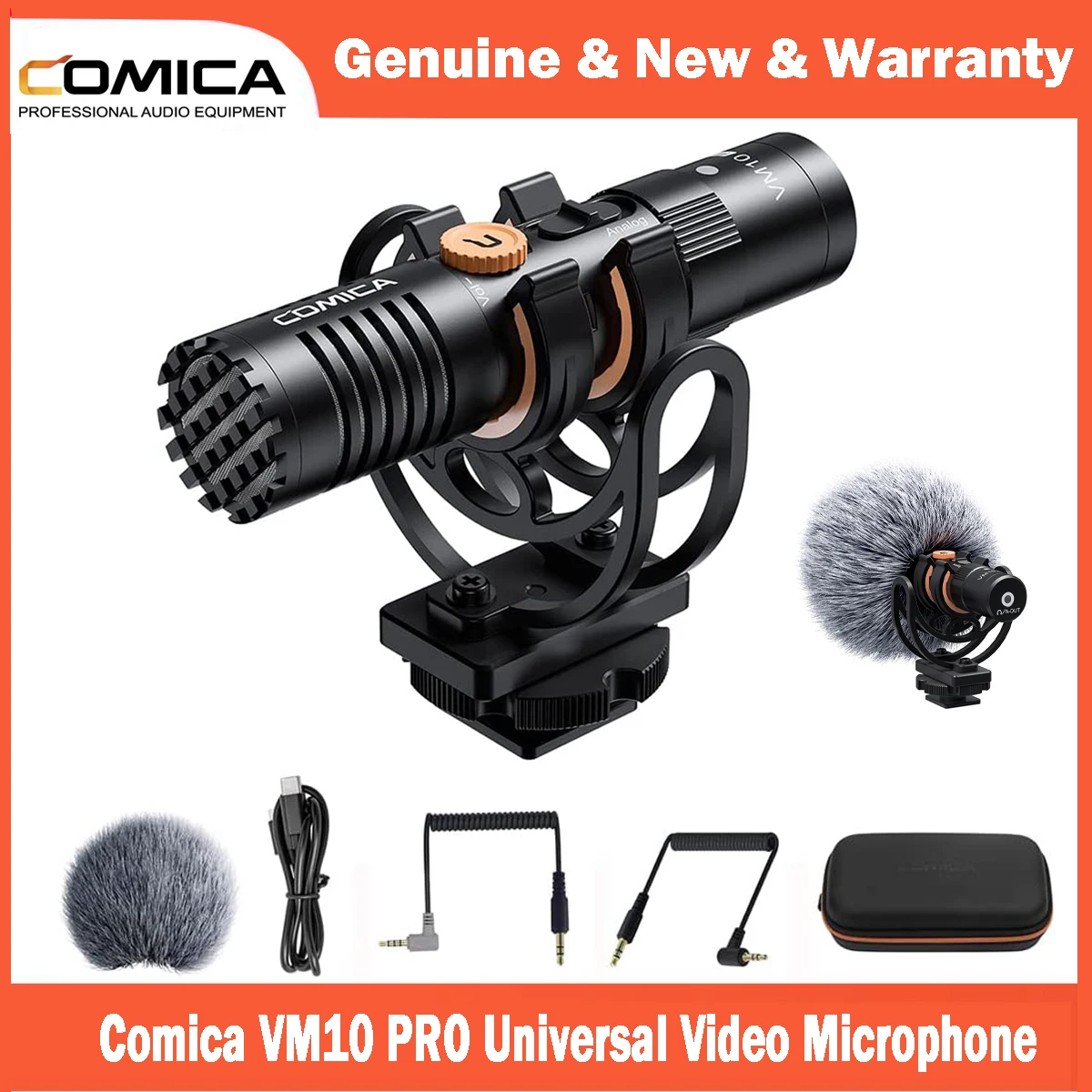 

Comica VM10 Pro Camera Microphone with Shock Mount Gain Control and Deadcat, Video Shotgun Microphone for Smartphones DSLR