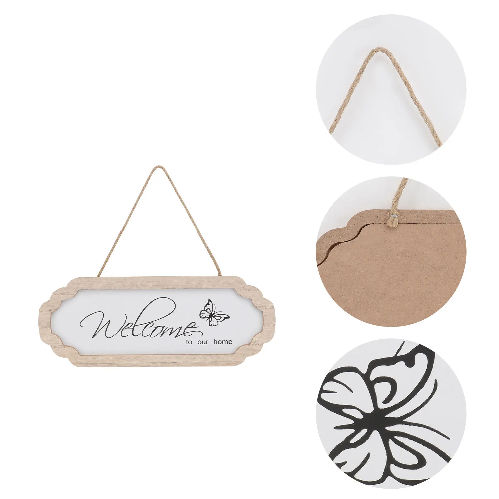 

1pc Door Welcome Hanging Tag For Home Bar Party Decor Wood Block Hanging Wood Block Sign Wall Sign For Store