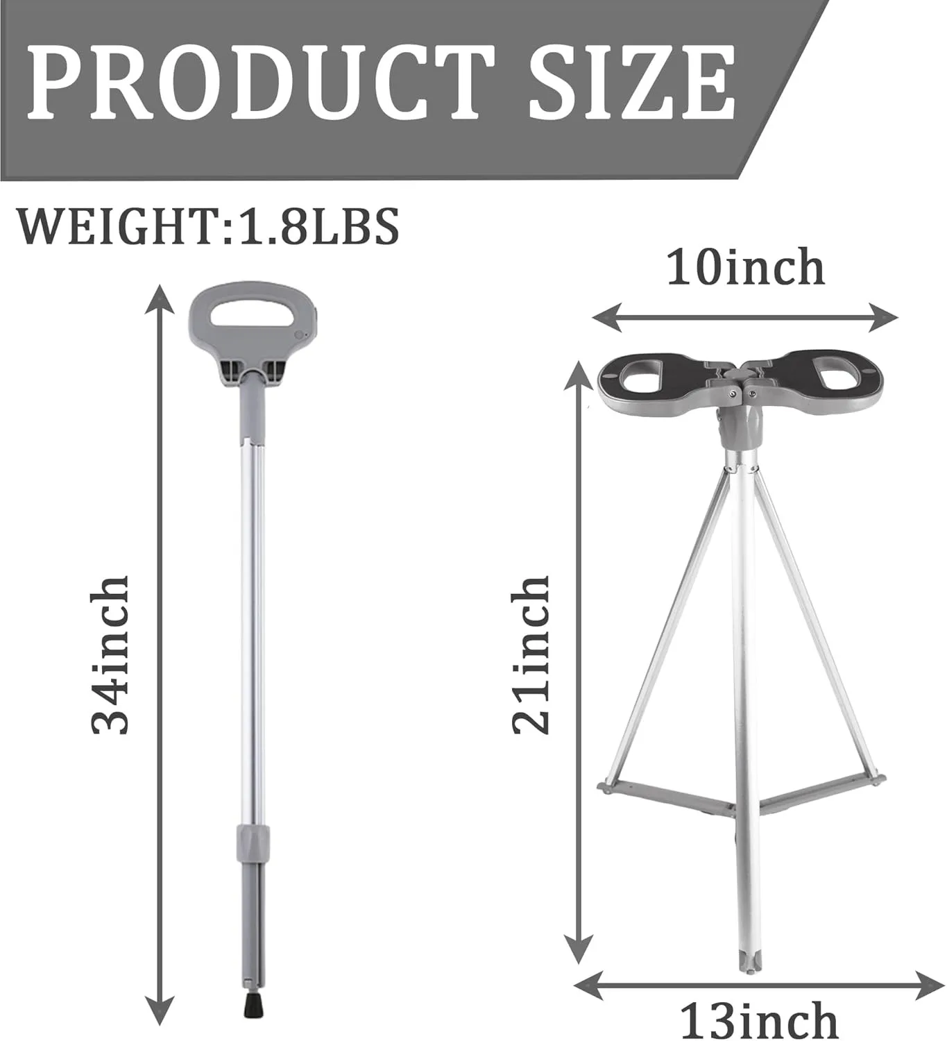Folding Stool Cane for Seniors Outdoor Converts Walking Stick to Seat 150kg Aluminum Alloy Lightweight Portable Park Queue Trave