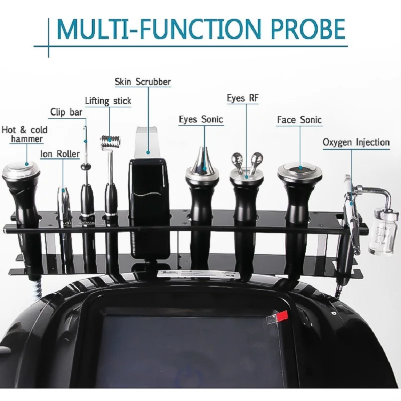 Multifunctional 9 in 1 Face Care Skin Rejuvenation Machine Facial Care Machine Ultrasound Skin Scrubber Ion Galvanic Oxygen Jet