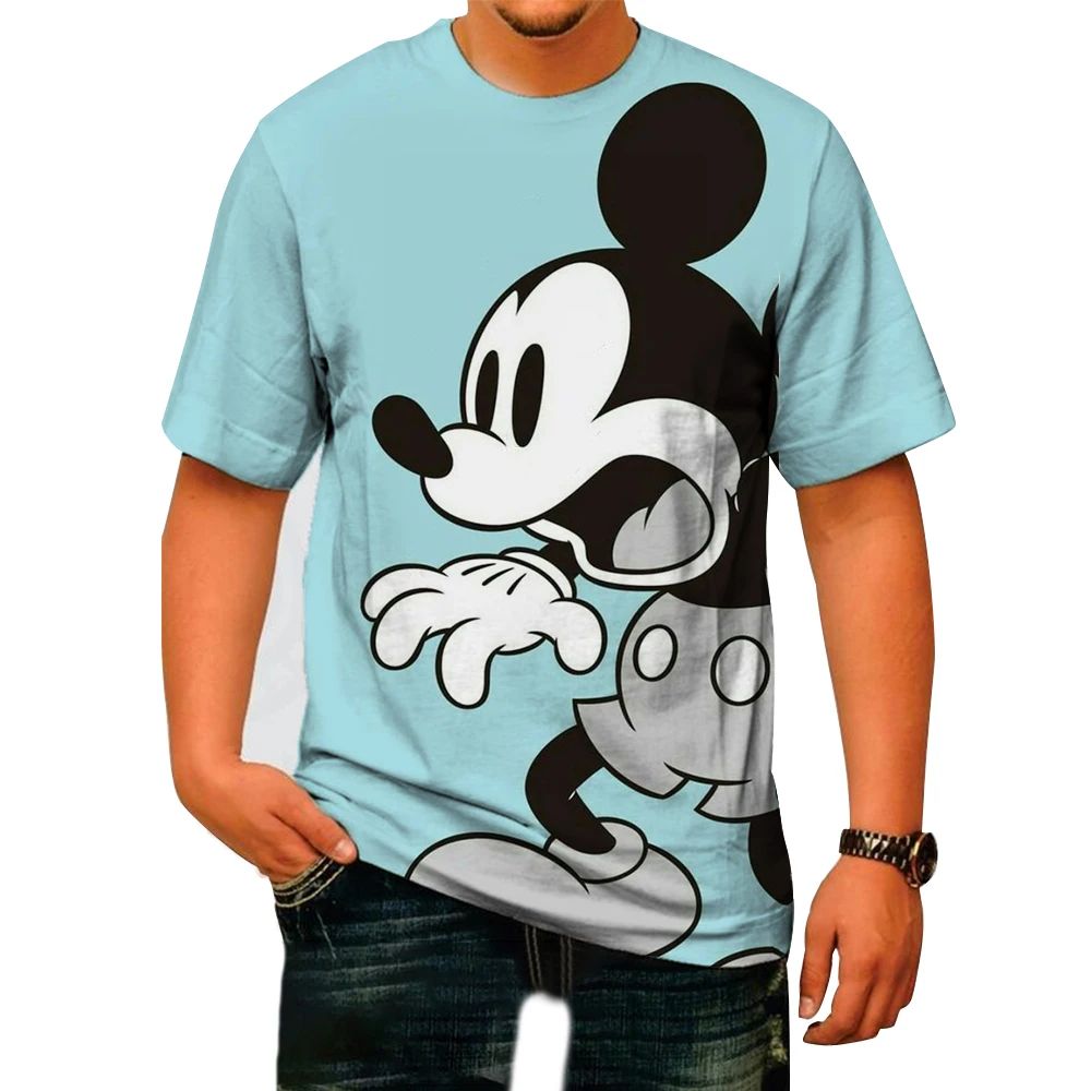 

Mickey Mouse Men's T Shirt Disney Cartoon TShirts Male Summer Short Sleeve Couple T-shirt Cute Funny Tops Tee Camiseta Children