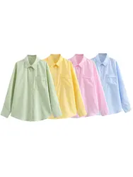 2025 autumn  Shirt Woman Shirt For Women Shirt Striped Poplin Casual Loose Commuting Shirt Summer Women Party shirts
