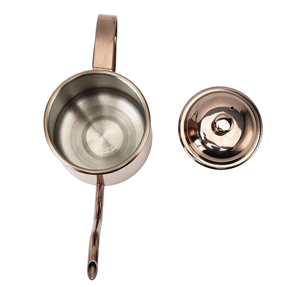 650ml Capacity Pour Over Coffee Kettle Thickened Construction 304 Stainless Steel Gooseneck Coffee Kettle Rose Gold Finish