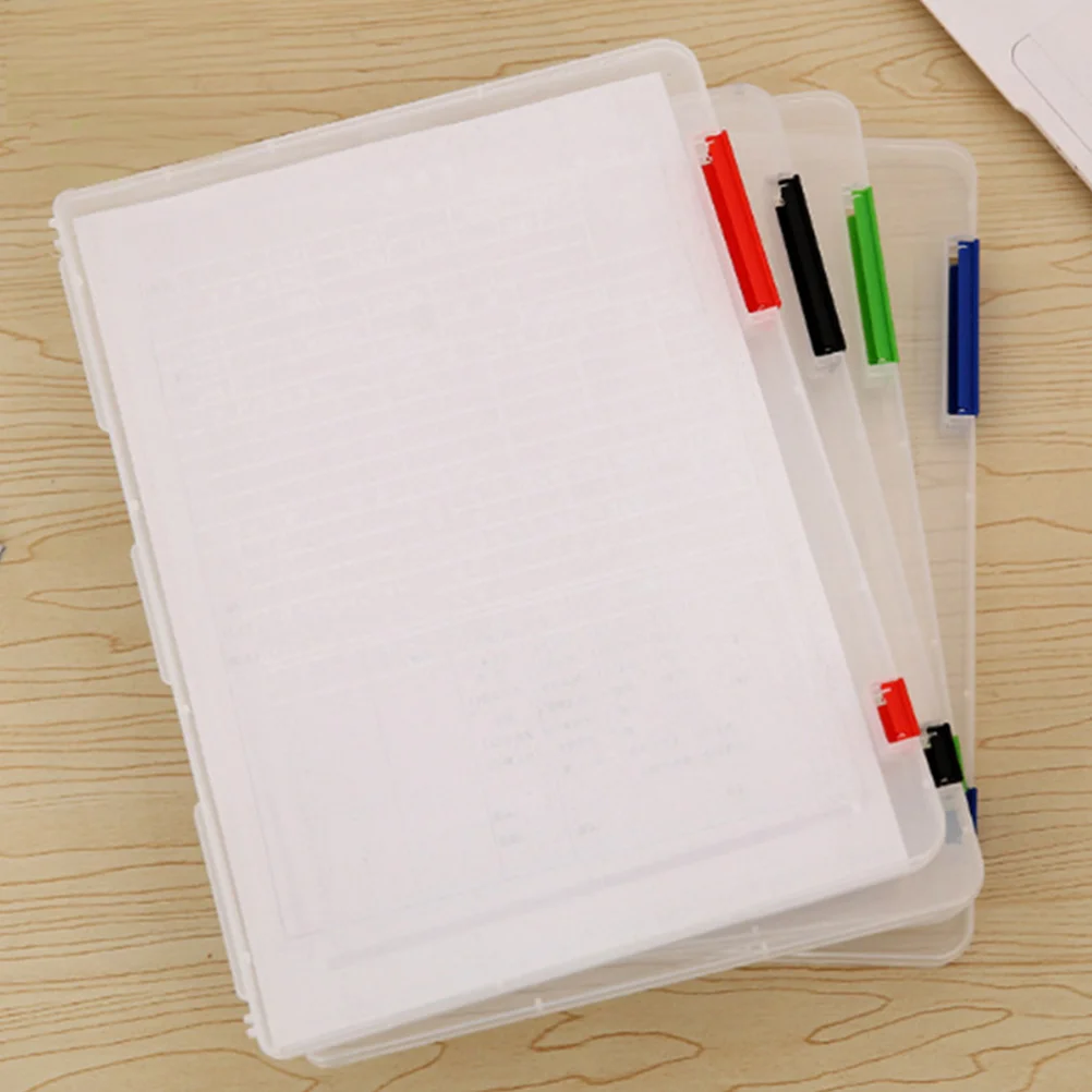 

2Pcs File Storage Box Plastic Binder ganizers Documents Container Paper Box Folder Certificate Holder Lightweight Office Study