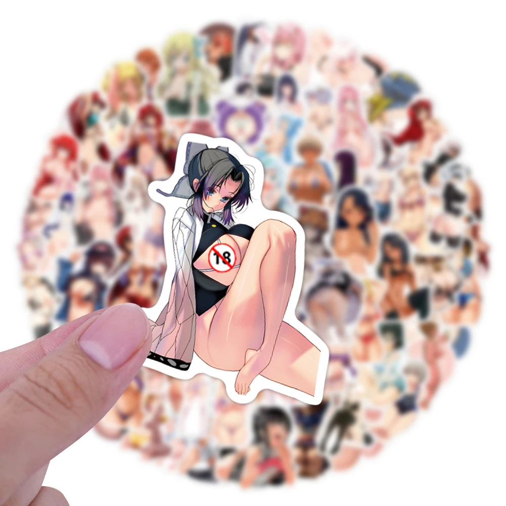 50/110PCS Sexy Hentai Waifu Cartoon Stickers Adult Anime Decals Car Motorcycle Luggage Laptop Waterproof Kawaii Sticker