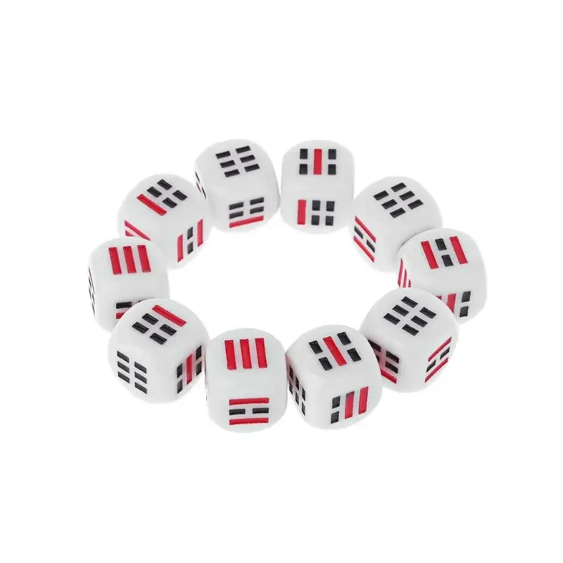 10Pcs D6 Dices For Easy Fortune-Telling Divination Gua Eight Trigrams Parts Accessory Desktop Table Playing Games