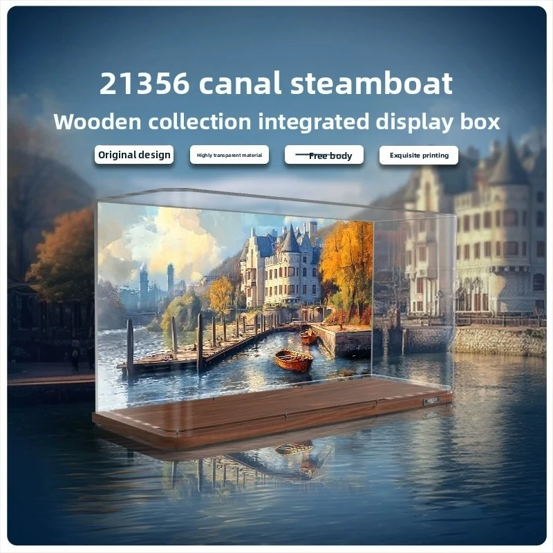 Suitable for LEGO IDEAS creative series 21356 canal steamer acrylic display storage box