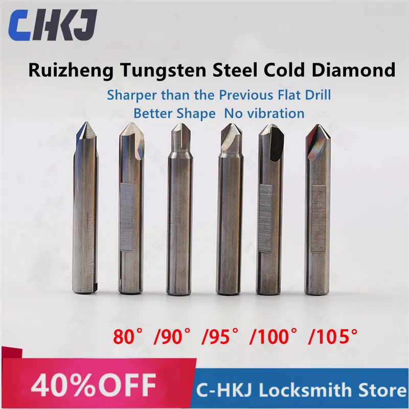 

CHKJ Tungsten Steel Cold Drill Flat-Bodied End Milling Key Machine Punching Flat Knife 80° 90° 100 105 Degree Milling Cutter