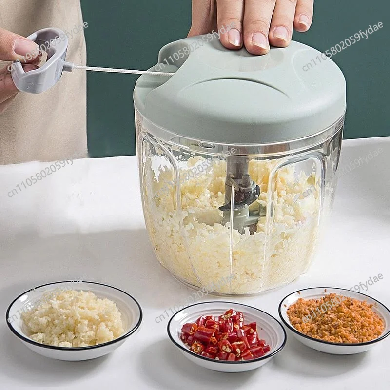 500/900ML Manual Meat Mincer Garlic Chopper Rotate Garlic Press Crusher Vegetable Onion Cutter Kitchen Cooking Accessories