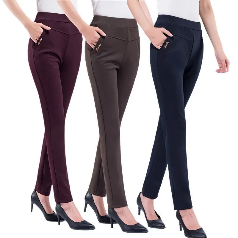 

High Waist Women Pencil Pants 2024 Candy Color Stretch Leggings PLus Size 5XL Ladies Casual Trousers Black Femme LJ239