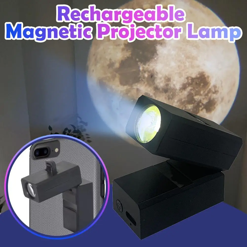 Rechargeable Magnetic Projection Light Earth Moon Projection Halloween Halloween Photo Light Night Project Light Mini Props V9Q3