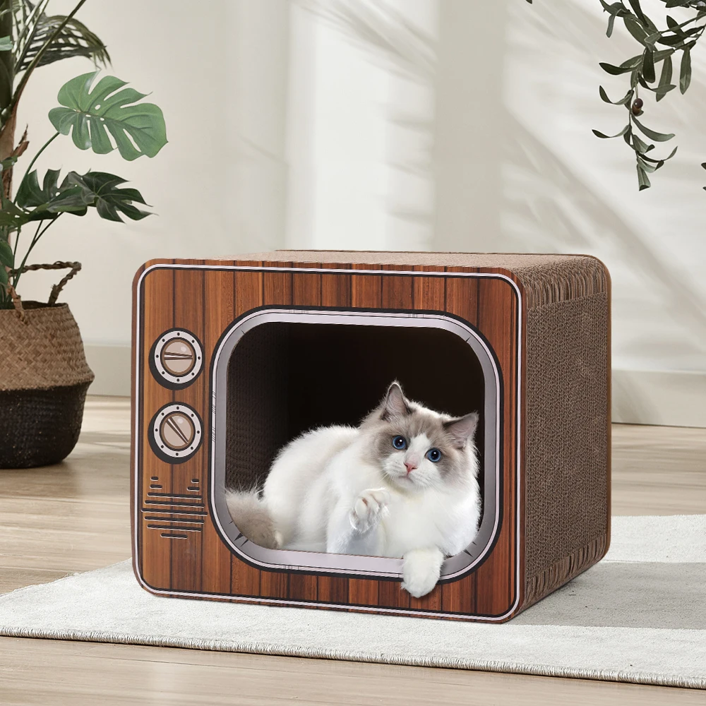 TV Shape Cat Scratcher House Bed