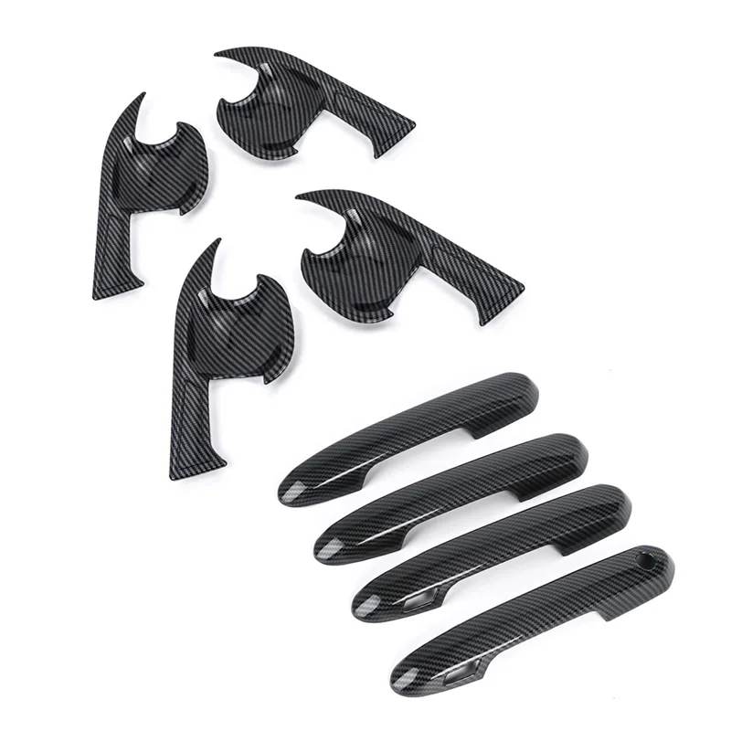 

Exterior Door Handle Cover+Door Bowl Cover Trim For Toyota RAV4 2020-2025 Car Accessories Carbon Fiber