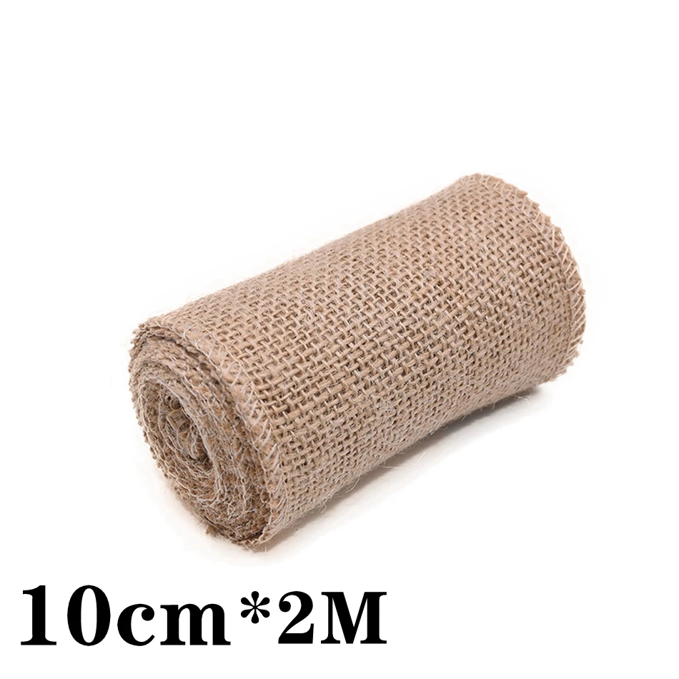 2M Natürliche Jute-Stoffrolle, 13 Breiten 2,5-35cm, Juteband für Tischläufer, Hochzeitsfeier, DIY-Heimwerkerarbeiten – Detail 15