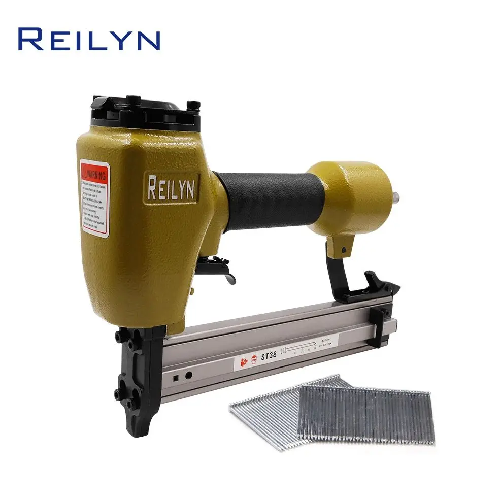 

REILYN Air Concrete Stapler 14Ga ST38 Pneumatic Steel Nail Gun 15-38mm Professional Pneumatic Woodworking Framing Nailer