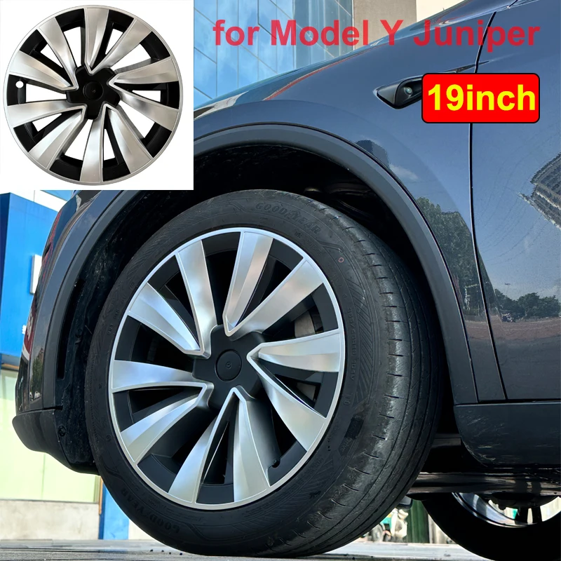 4PCS Wheel Cover for Tesla Model Y Juniper 2025 2026 19 Inch Replacement Wheel Cover Automobile Hub Cap Full Rim Car Accessories