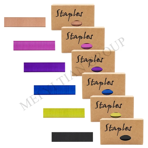 Caja de grapas de colores para oficina, suministros de papelería escolar, 6 cajas, grapas estándar, recarga 26/6, tamaño 5700