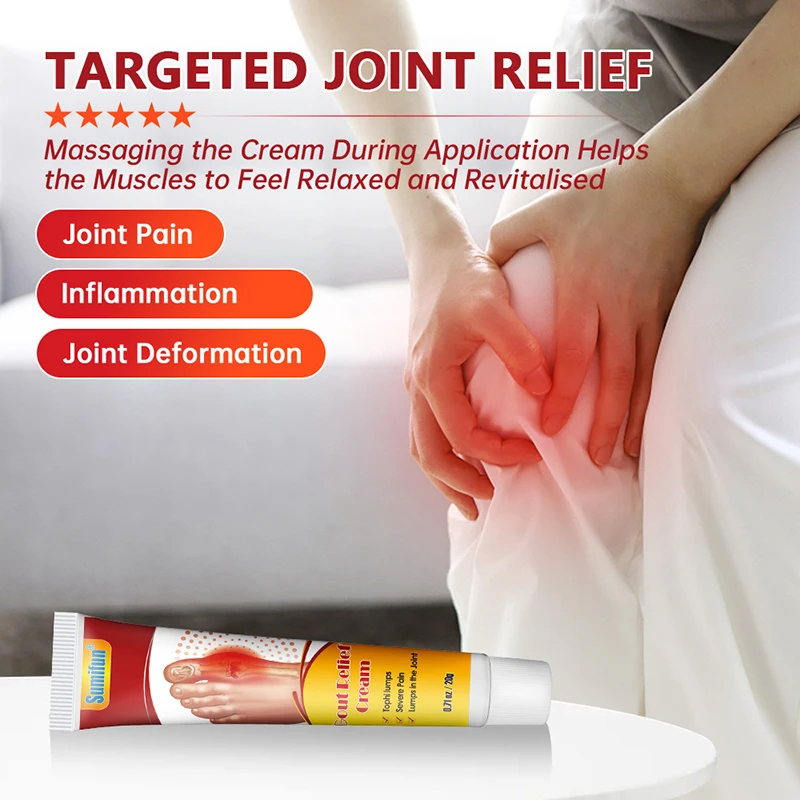 Gichtlinderungscreme, Salbe für Gelenkschmerzen, Paste zur Linderung, reduziert Schwellungen, Muskelkater, Paste, Kniesalbe, beruhigt die Füße und die Knie
