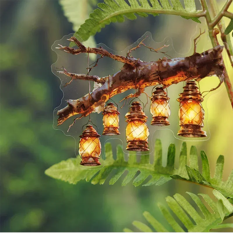 16 sztuk artykuły papiernicze Retro lampa naftowa naklejki latarnie księga gości wycięte materiały dekoracyjne opakowanie 159*104mm naklejki amerykańskie