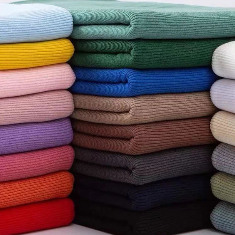 20x120cm Elastic Rib Fabric Solid Color Knitted Rib Cuff Stretchy Fabric DIY Shirts Hoodie Jacket Clothing Sewing Material Cloth