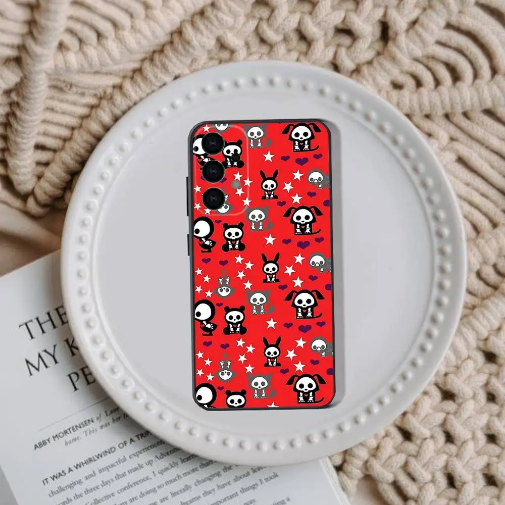 Funda de teléfono con diseño de perro Skelanimals bonitos para Samsung Galaxy A73,31,32,72,41,53,52,71,22,5G,Note,J7,8,9 funda negra suave